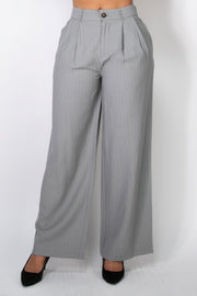 High-rise Stripe Wide Leg Pants - Fashionmj