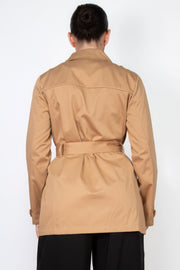 Double-breasted Notch Belted Coat - Fashionmj