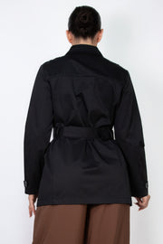 Double-breasted Notch Belted Coat - Fashionmj