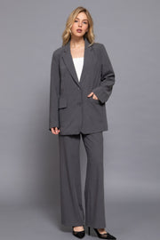 Long slv front button closure blazer CCWHOLESALECLOTHING