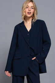 Long slv front button closure blazer CCWHOLESALECLOTHING