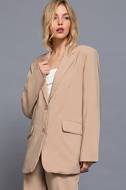 Long slv front button closure blazer CCWHOLESALECLOTHING