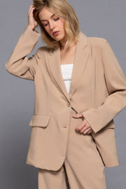 Long slv front button closure blazer CCWHOLESALECLOTHING