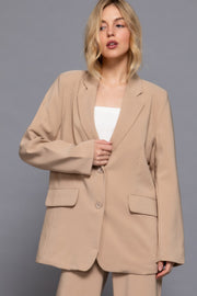 Long slv front button closure blazer CCWHOLESALECLOTHING