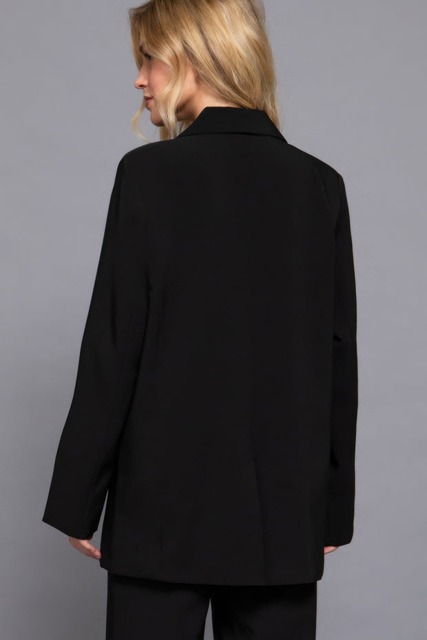 Long slv front button closure blazer CCWHOLESALECLOTHING