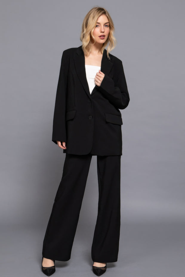 Long slv front button closure blazer CCWHOLESALECLOTHING