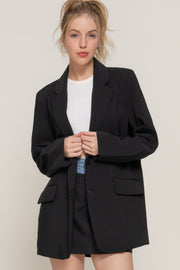 Long slv front button closure blazer CCWHOLESALECLOTHING