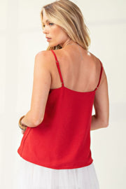 Laced textured poly woven camisole CCWHOLESALECLOTHING