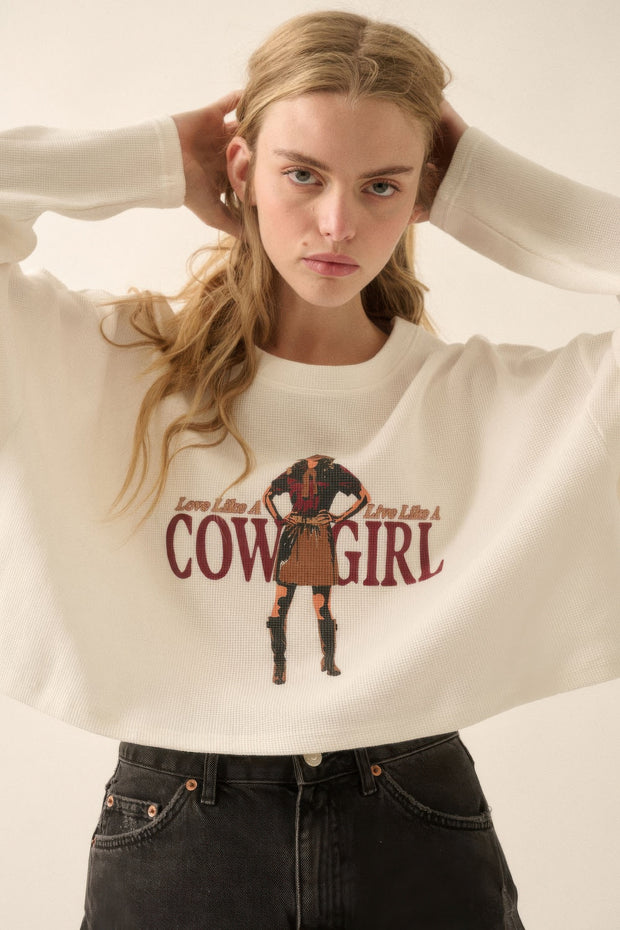 Love like a cowgirl thermal graphic sweatshirt CCWHOLESALECLOTHING