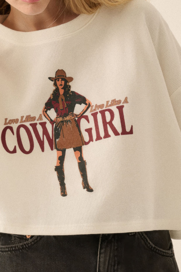 Love like a cowgirl thermal graphic sweatshirt CCWHOLESALECLOTHING