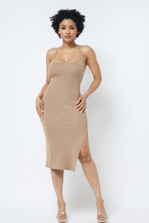 Side Slit Cami Dress CCWHOLESALECLOTHING