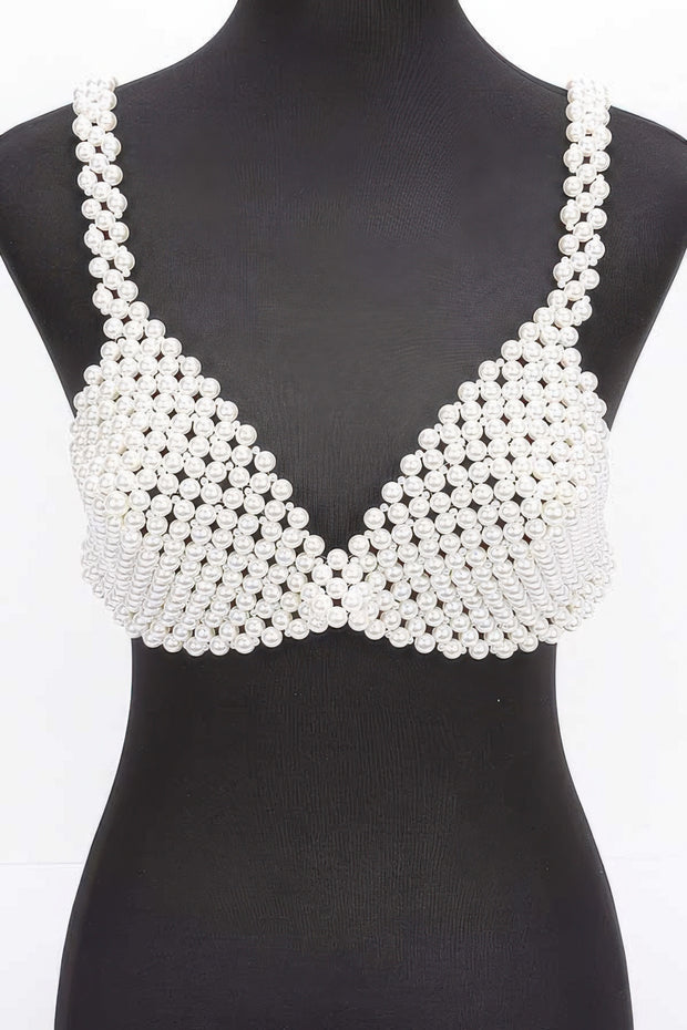 Faux Pearl Bra Top