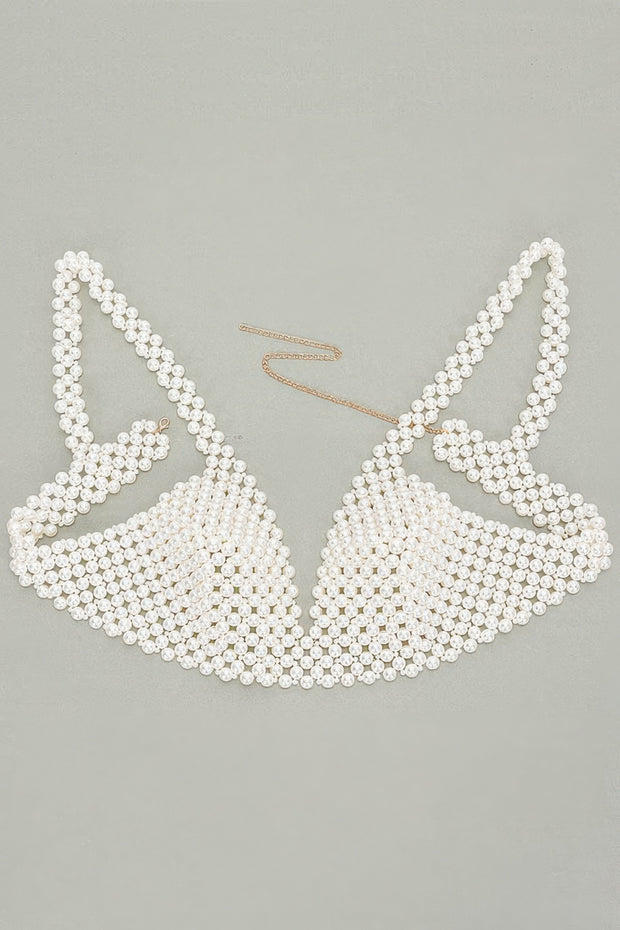 Faux Pearl Bra Top