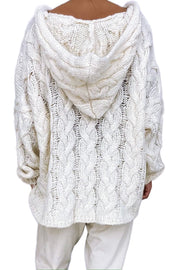 Cable-Knit Hooded Sweater - Fashionmj