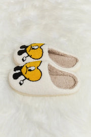 Melody Love Heart Print Plush Slippers - Fashionmj