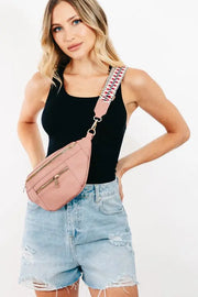 Fame PU Leather Crossbody Bag with Removable Strap Trendsi