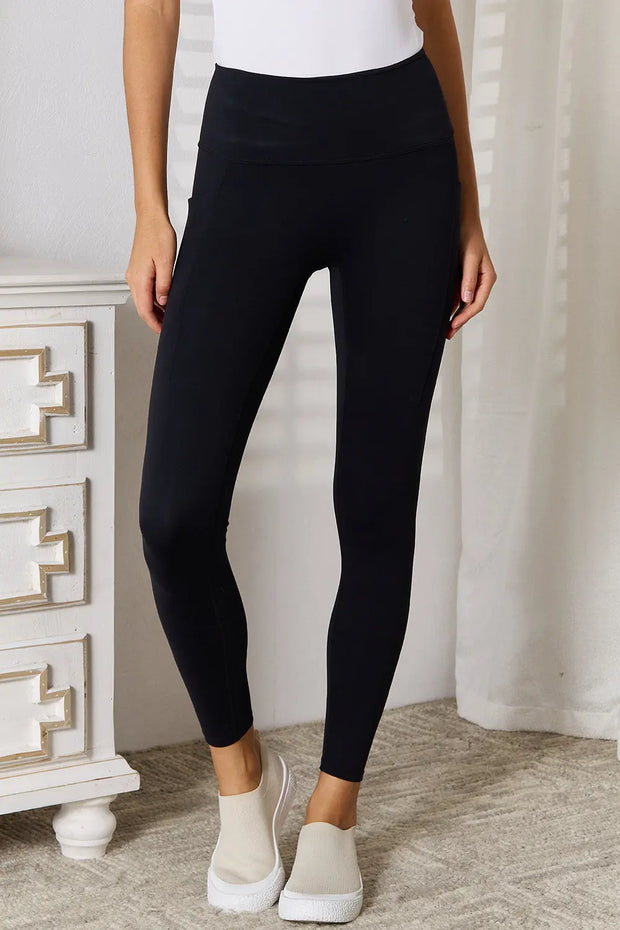 Basic Bae Wide Waistband Sports Leggings Trendsi