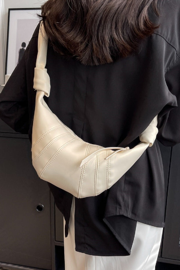 Zenana Vegan Leather Croissant Crossbody Bag - Fashionmj