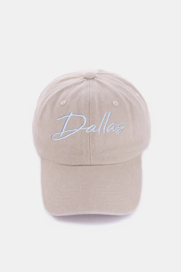 Zenana Washed DALLAS Embroidered Baseball Cap - Fashionmj