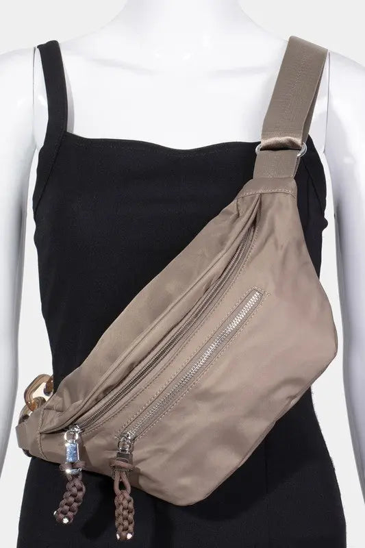 Fame Nylon Crossbody Bag with Adjustable Strap Trendsi