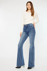 Kancan Cat's Whiskers High Waist Flare Jeans - Fashionmj