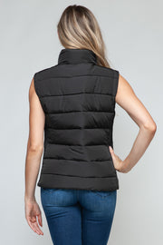 Snobbish Zip Up Turtleneck Vest with Pockets - Fashionmj