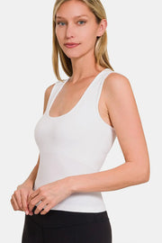 Zenana Cropped Padded Seamless Tank - Fashionmj