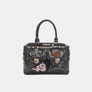 Nicole Lee USA Sequin Patch Boston Bag - Fashionmj