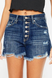 Kancan Raw Hem Button-Fly Denim Shorts - Fashionmj