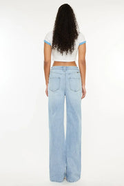 Kancan Distressed High Waist Straight Jeans - Fashionmj