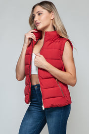 Snobbish Zip Up Turtleneck Vest with Pockets - Fashionmj