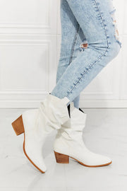 MMShoes Better in Texas Scrunch Cowboy Boots in White - Fashionmj