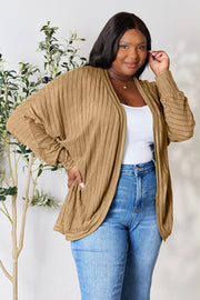 Basic Bae Full Size Ribbed Cocoon Cardigan - Fashionmj