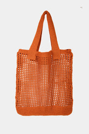 Fame Pointelle Knit Crochet Tote Bag - Fashionmj