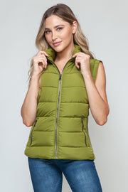 Snobbish Zip Up Turtleneck Vest with Pockets - Fashionmj