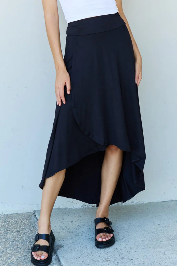 Ninexis First Choice High Waisted Flare Maxi Skirt in Black - Fashionmj