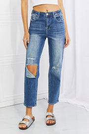 RISEN Full Size Emily High Rise Relaxed Jeans - Fashionmj