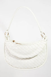 Fame PU Leather Basket Weave Half Moon Bag Trendsi