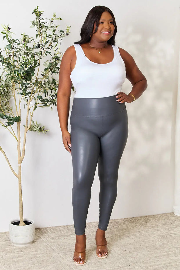 LOVEIT Full Size Wide Waistband High Waist Leggings - Fashionmj