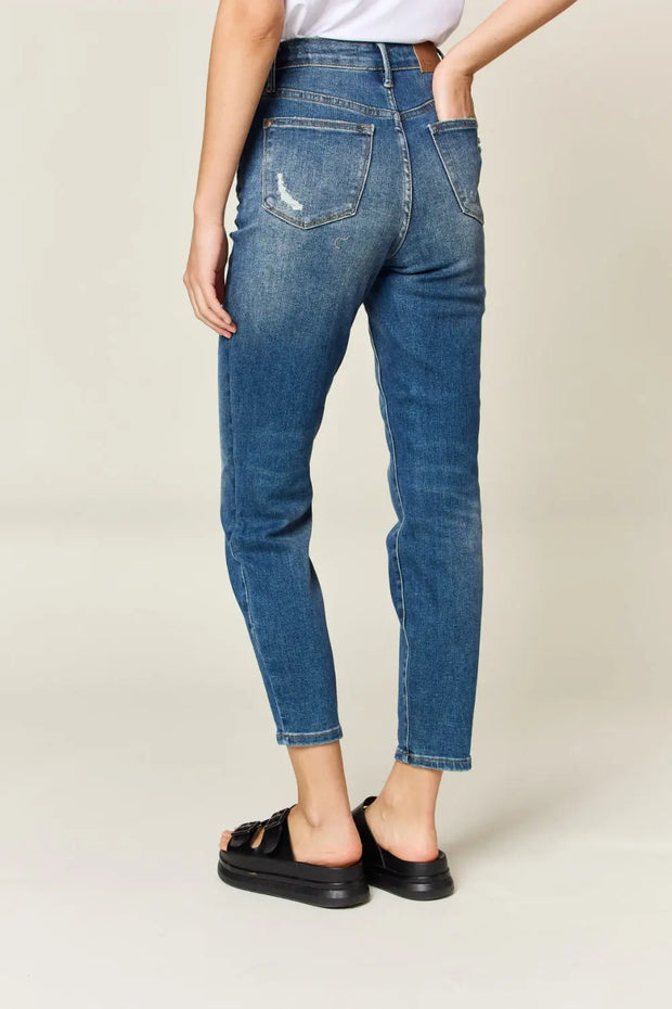 Judy Blue Full Size Tummy Control High Waist Slim Jeans Trendsi