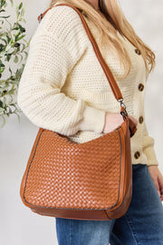 SHOMICO Weaved Vegan Leather Handbag - Fashionmj