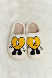 Melody Love Heart Print Plush Slippers - Fashionmj