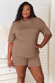 Basic Bae Full Size Soft Rayon Half Sleeve Top and Shorts Set - Fashionmj