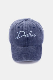 Zenana Washed DALLAS Embroidered Baseball Cap - Fashionmj