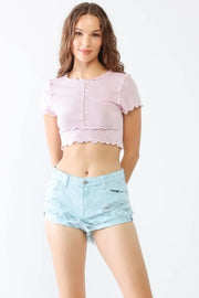 Tasha Apparel Distressed Ripped Denim Shorts - Fashionmj