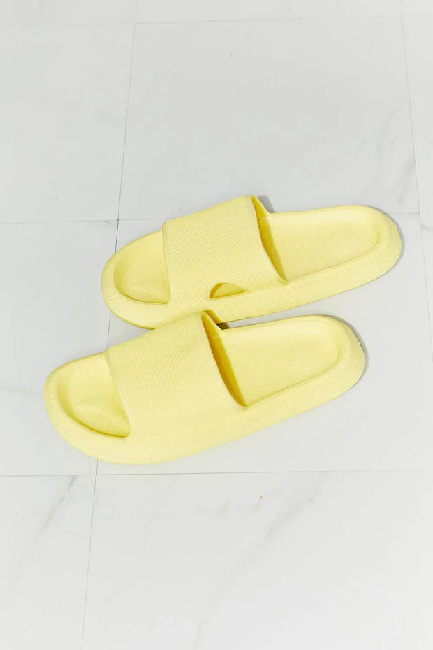 MMShoes Arms Around Me Open Toe Slide in Yellow - Fashionmj