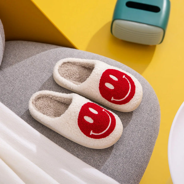 Melody Smiley Face Cozy Slippers - Fashionmj