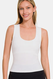 Zenana Cropped Padded Seamless Tank - Fashionmj