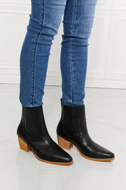 MMShoes Love the Journey Stacked Heel Chelsea Boot in Black - Fashionmj