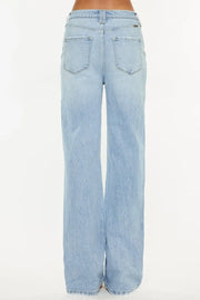 Kancan Distressed High Waist Straight Jeans - Fashionmj